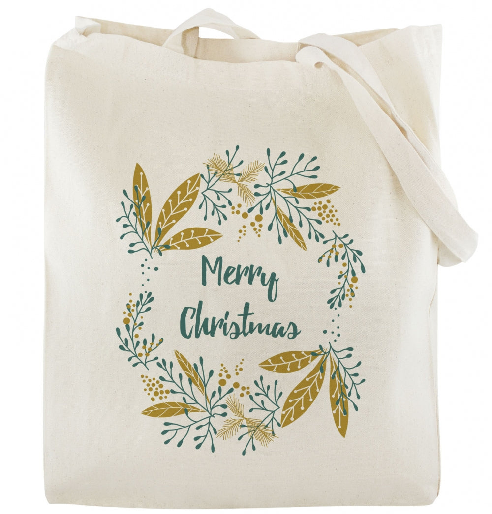Weihnachts-Baumwolltasche BLÄTTER
