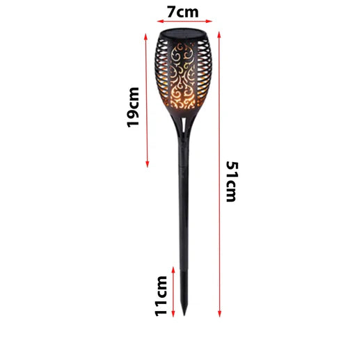 Gartenlichter Solar LED Schwarze mit Flammeneffekt 4 Stück