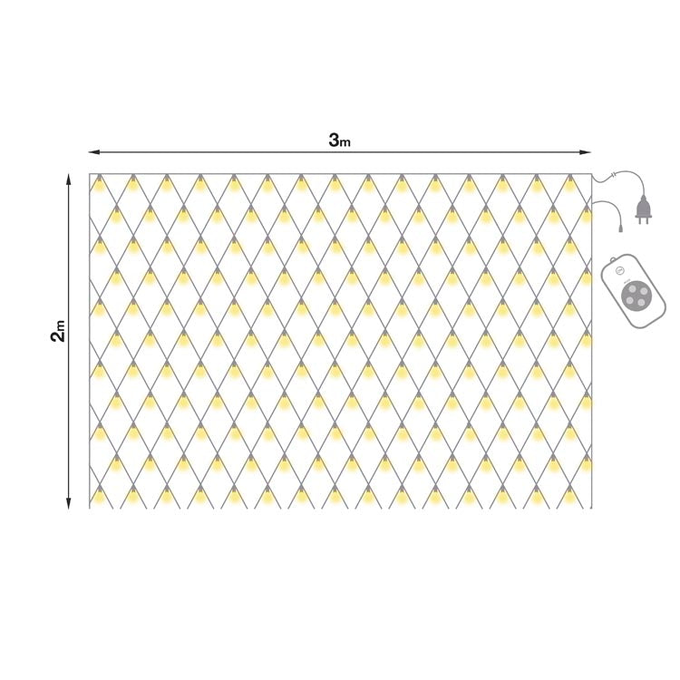LED-Gitter 3x3m Weiß Warm für Terrasse, Sträucher, Balkon