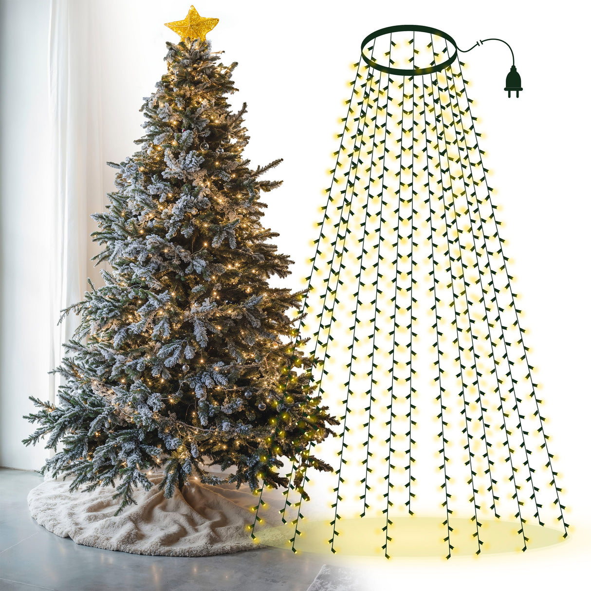 Weihnachtsbaumbeleuchtung mit 3m Ring