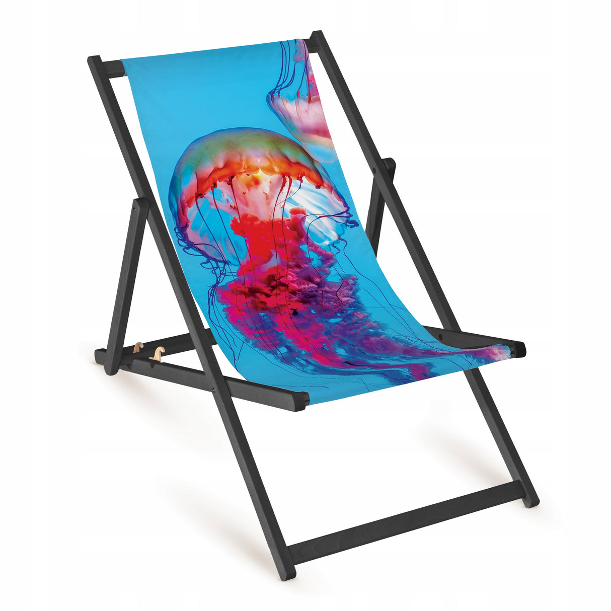 Holz-Liegestühle Meduza mit schwarzem Gestell