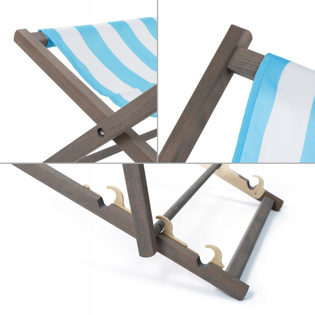 Holz-Liegestuhl Stay Cool This Summer Fullprint mit grauem Gestell