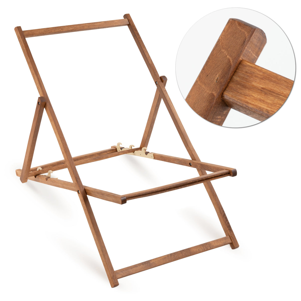 Liegestuhl HELLO SUMMER aus Holz – brauner Rahmen