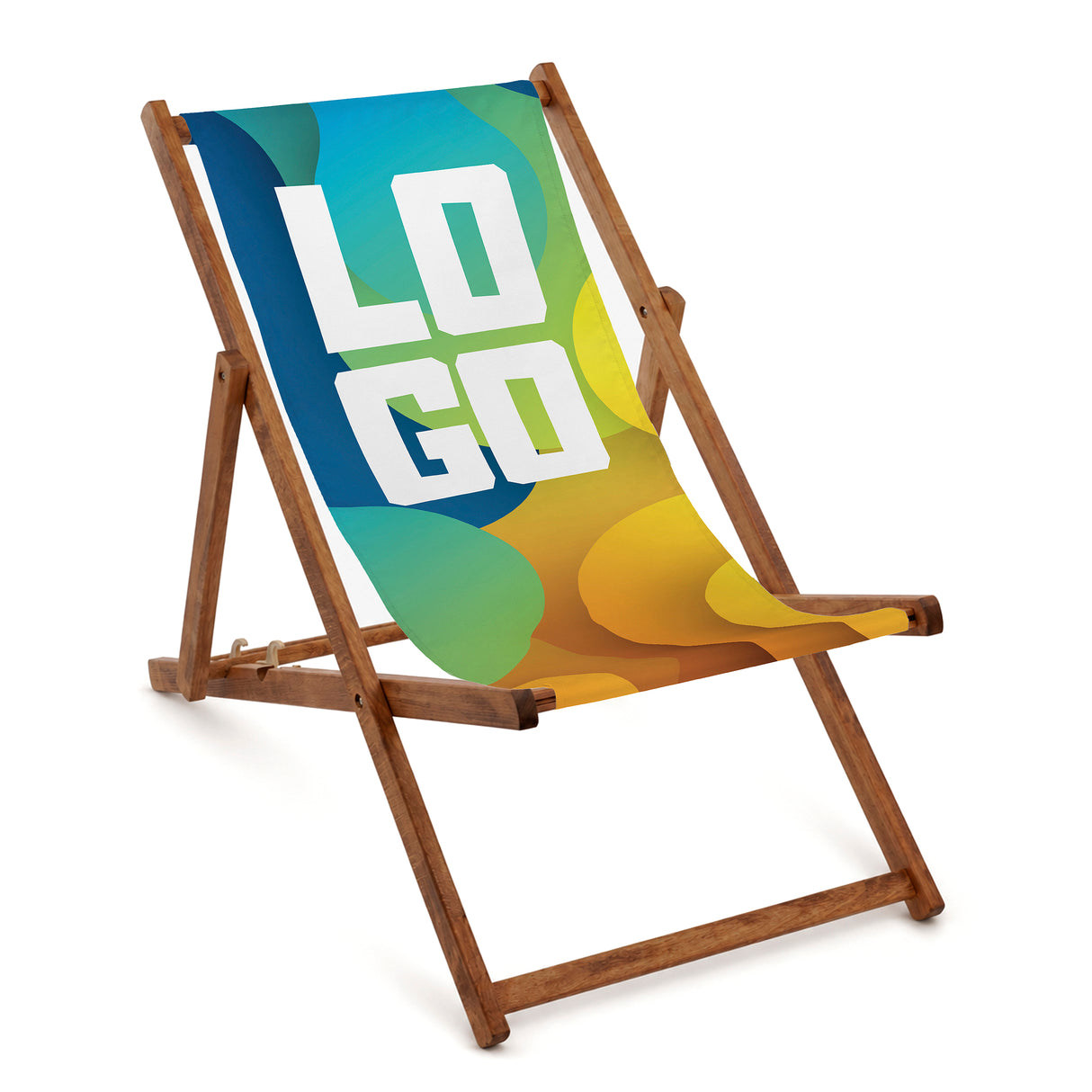 Holz-Liegestuhl mit eigenem Logo Braun geölt