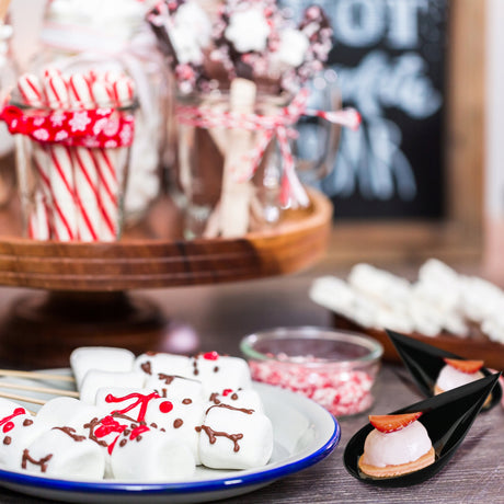 Dekorative Plastik-Löffel für Fingerfood Schwarz 100 Stück