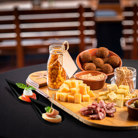 Dekorative Plastik-Löffel für Fingerfood Schwarz 100 Stück