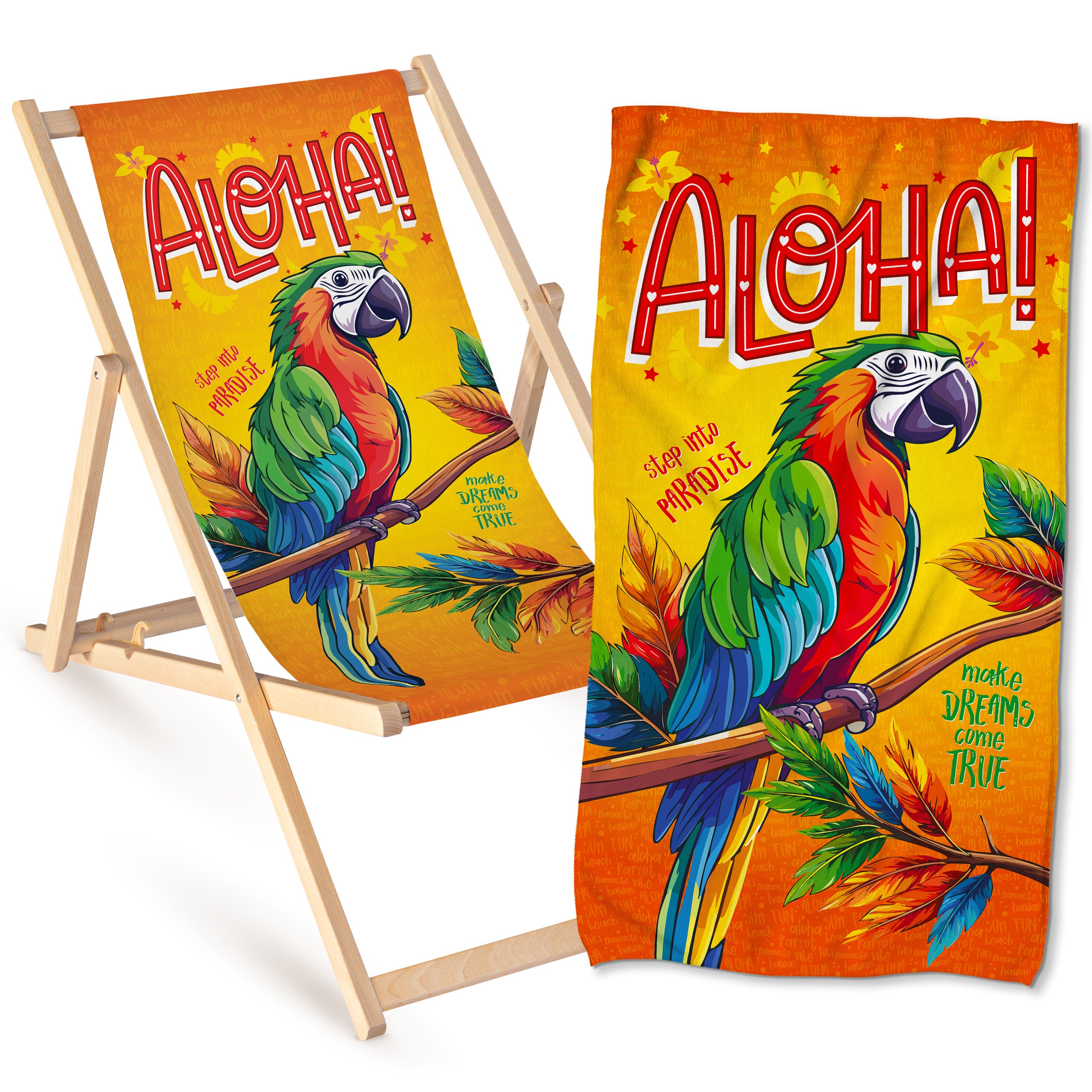 Liege und Handtuch ALOHA PAPAGEI