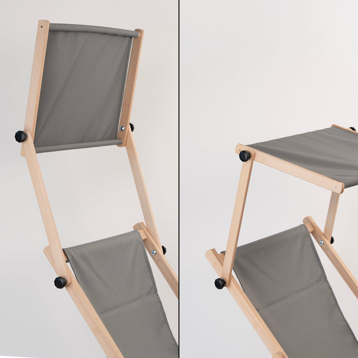 Werbeliegestuhl aus Holz mit Fußhocker FULLPRINT + Sonnendach