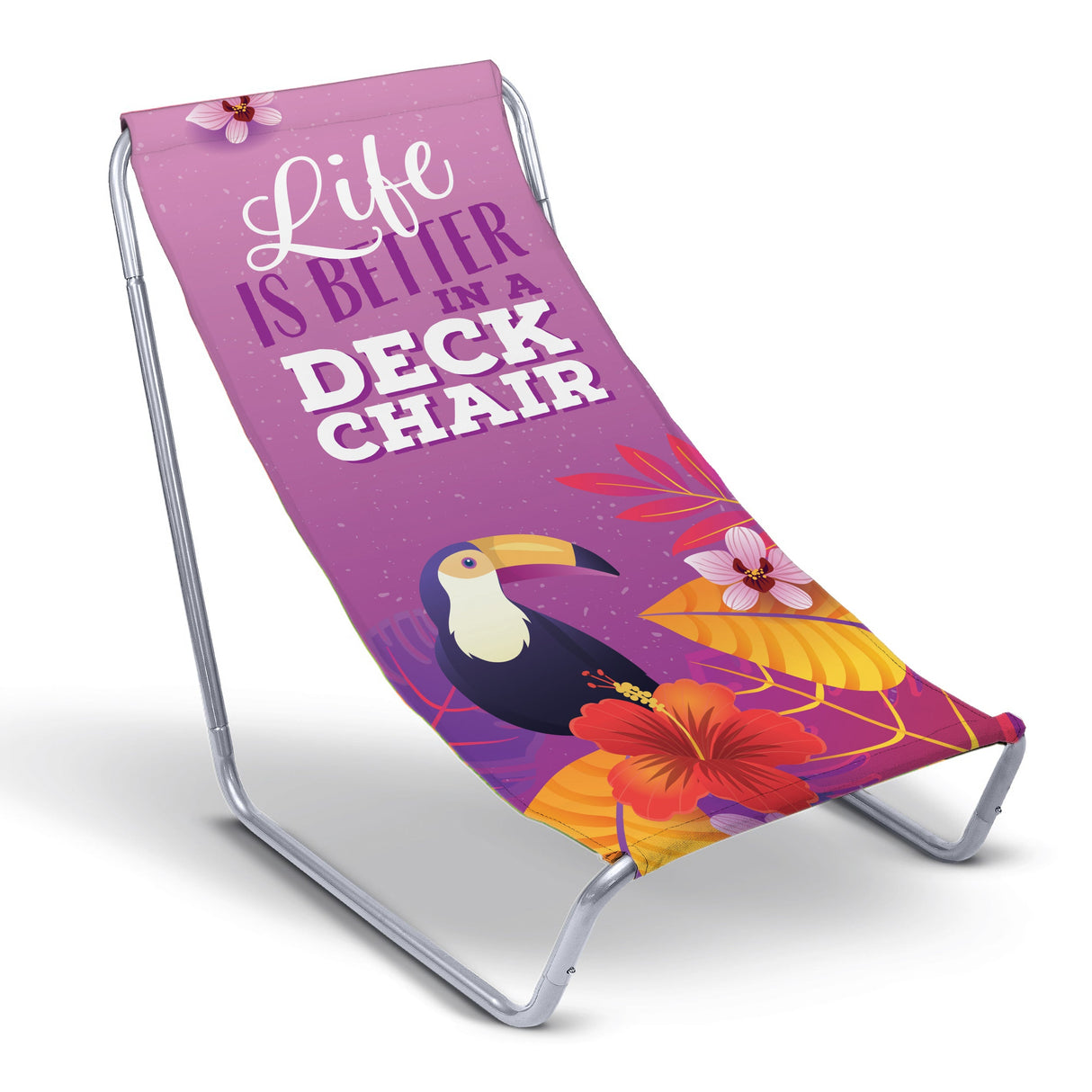 Strandliege aus Metall Life is Better