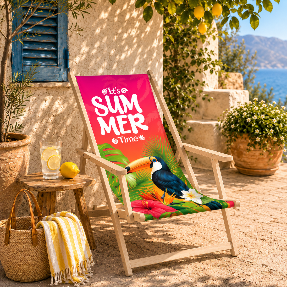 Liegestuhl Summer Time mit Armlehnen