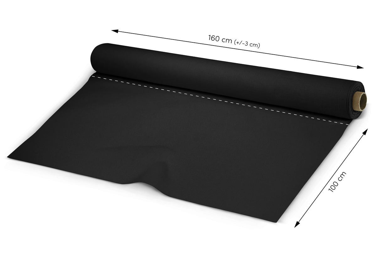 Baumwollgewebe Schwarz 145g/m2 1m