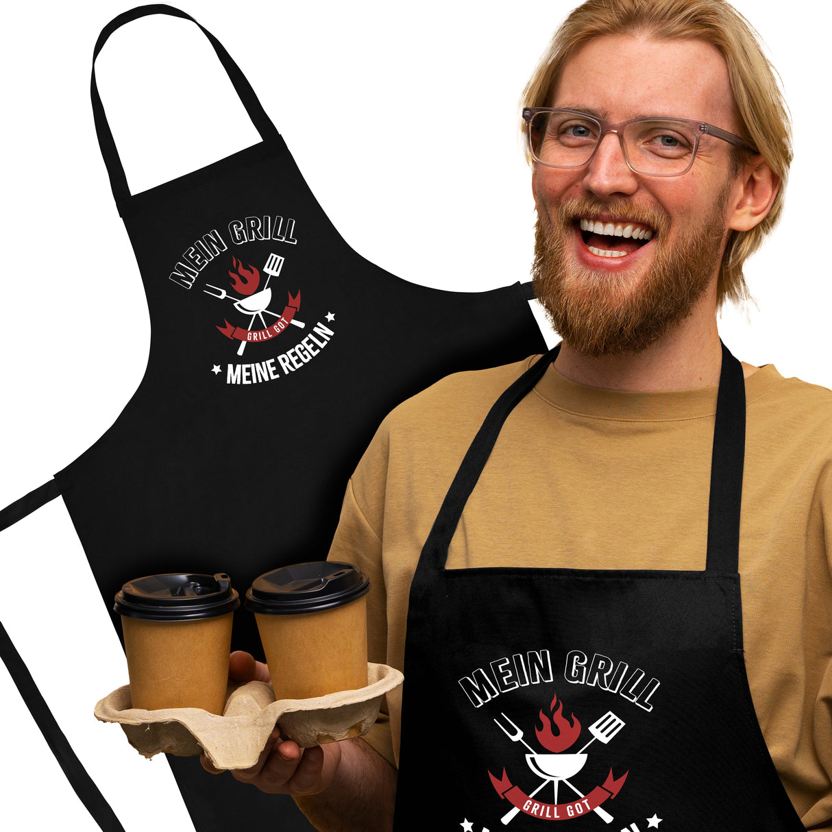 Kochschürze Schwarz MEIN GRILL MEINE REGELN