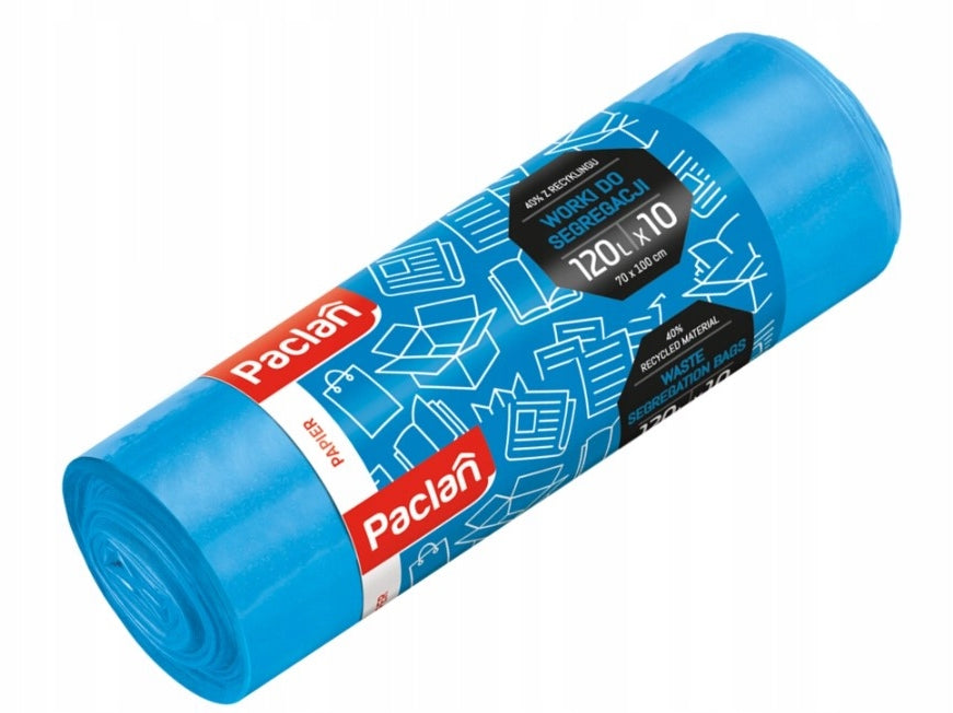 Blaue Müllsäcke zur Papiertrennung 120L Paclan