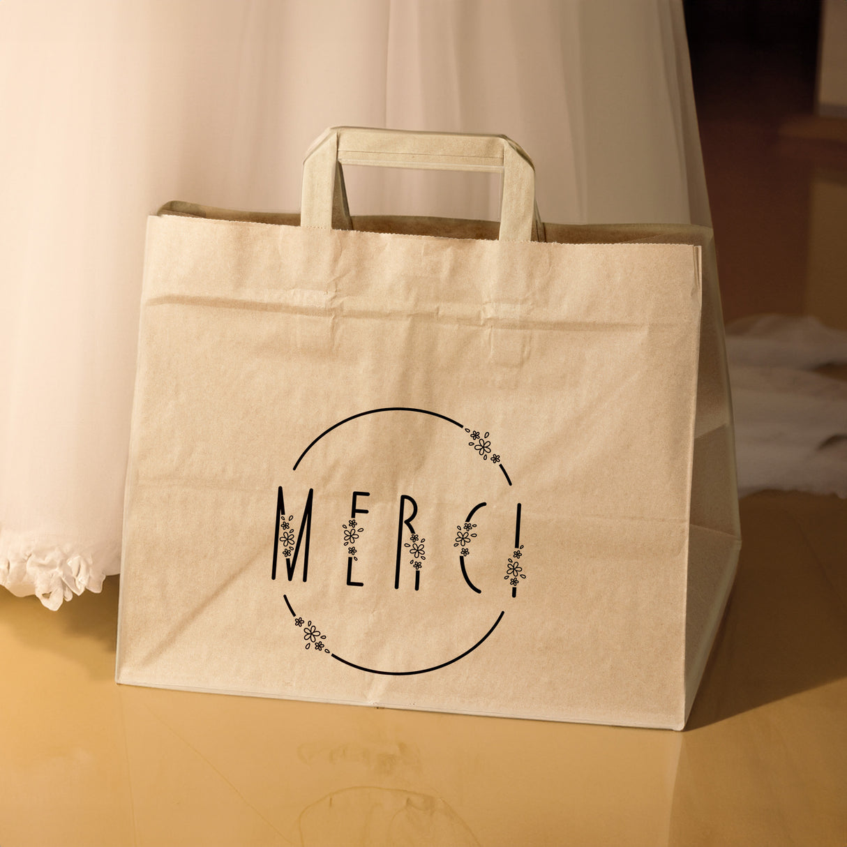 Hochzeitspapiertüten 50 Stück Braun 320x220x245mm Dankeschön