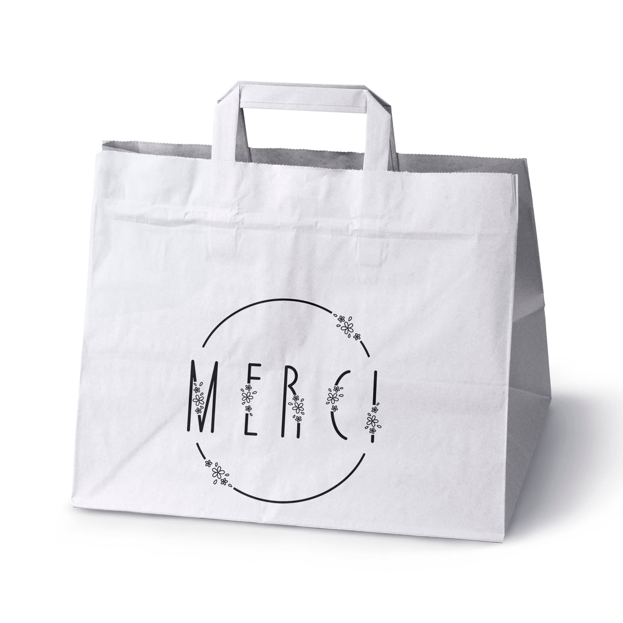 Hochzeitspapiertüten 50 Stück Weiß 320x220x245mm Dankeschön