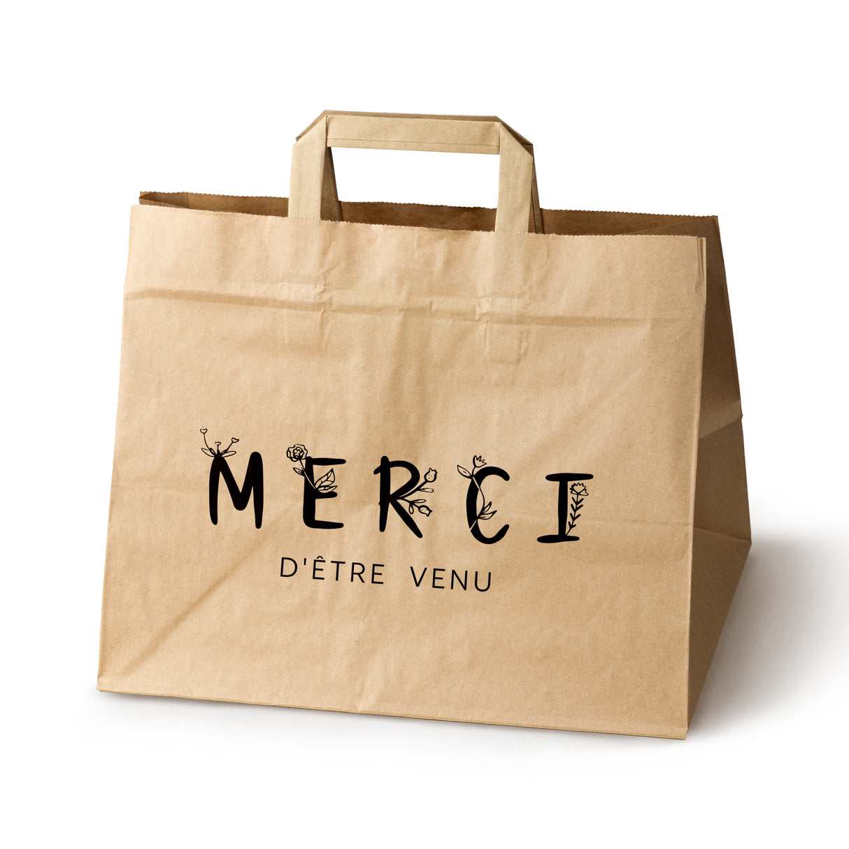 Hochzeitspapiertüten 50 Stück Braun 320x220x245mm Danke für Ihr Kommen