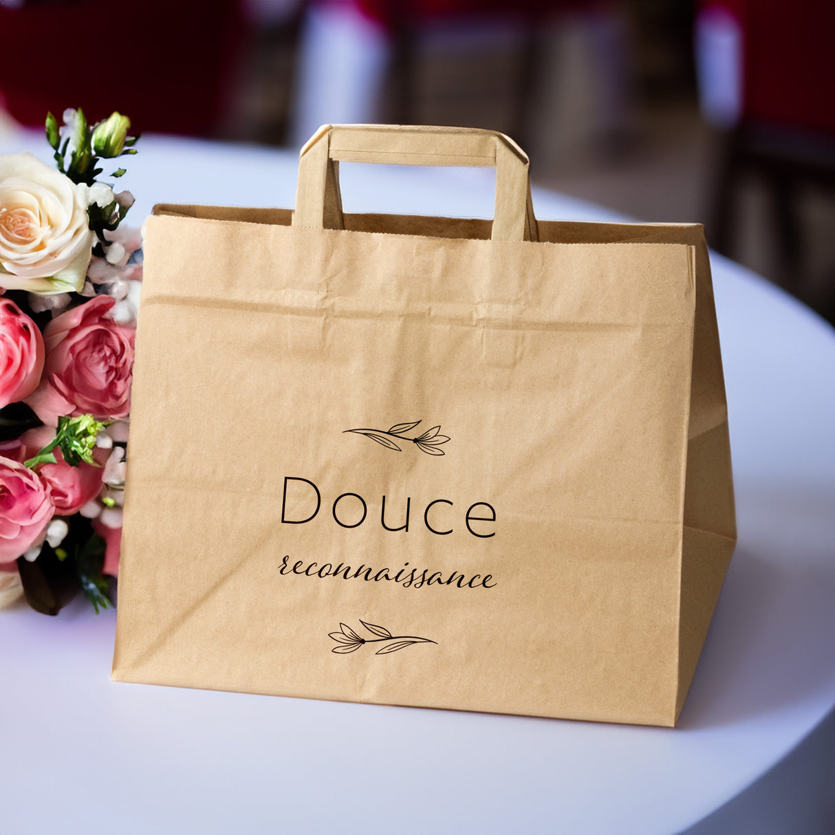 Hochzeitspapiertüten 50 Stück Braun 320x220x245mm Süße Danksagung