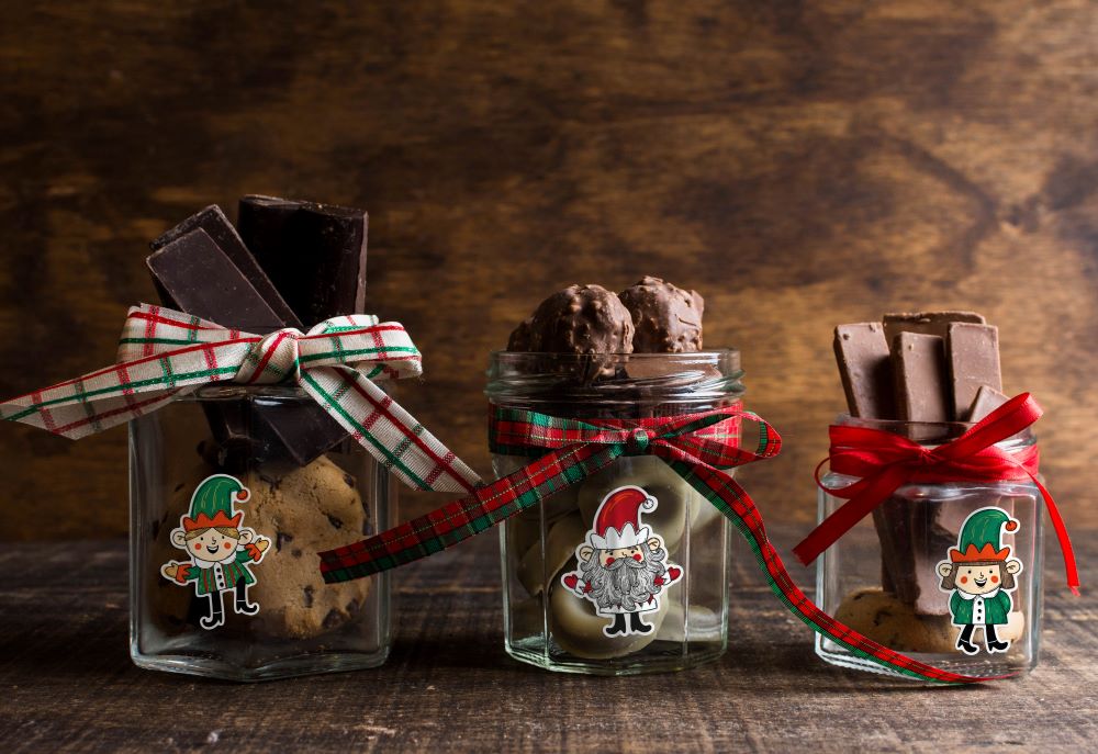 Weihnachtsdeko-Aufkleber ELFEN 10er Set.