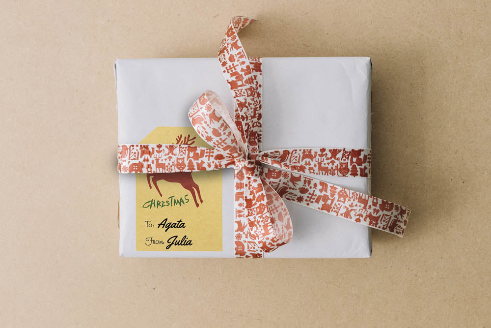 Weihnachtsgeschenkaufkleber - Tischkarten