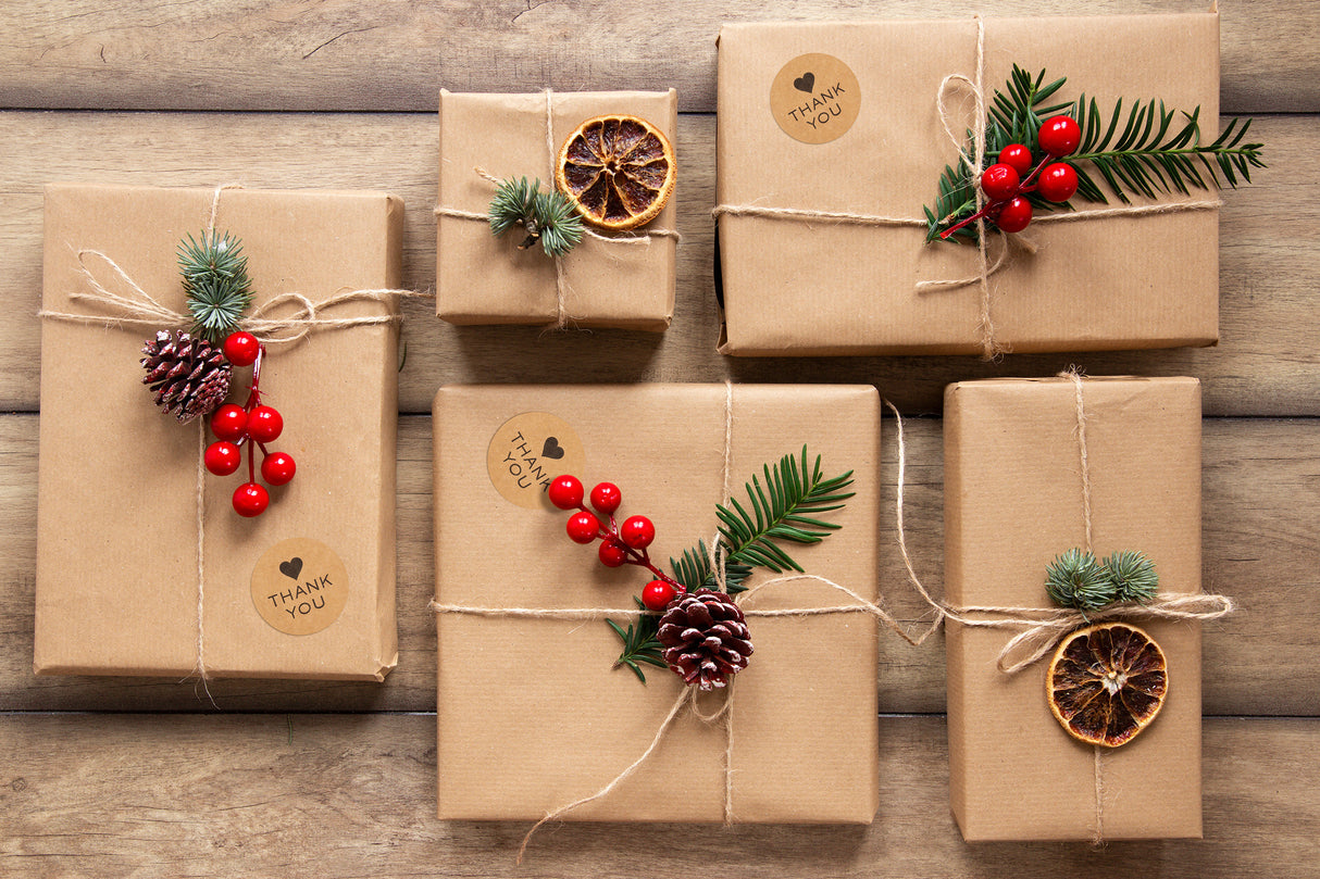 Dankeschön-Herz-Aufkleber Braun 500 Stück