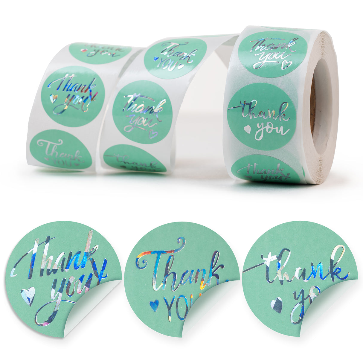 Dankeschön-Aufkleber Minze, 500 Stück.