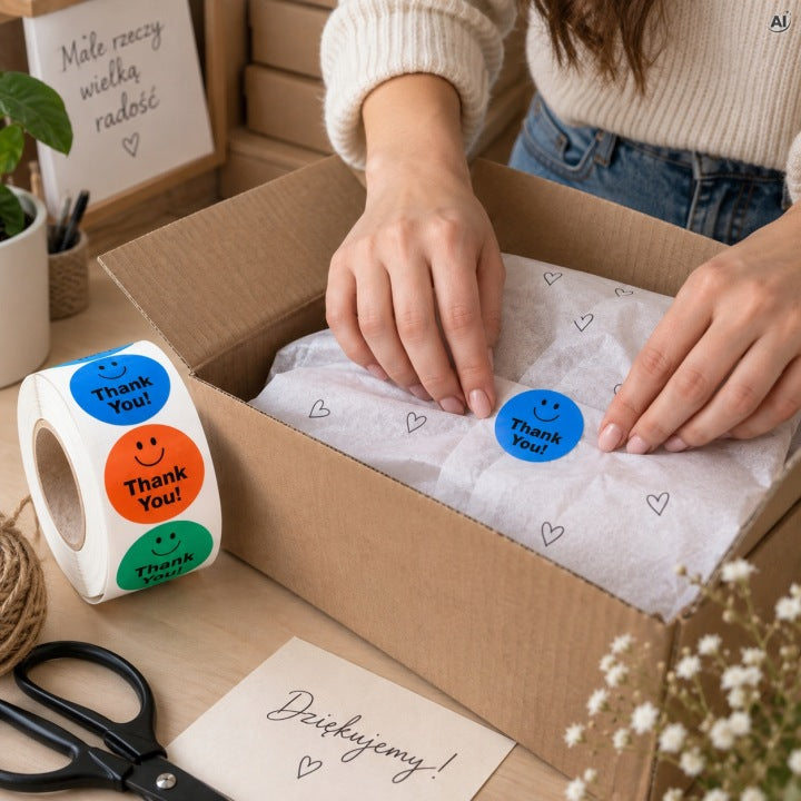 Selbstklebende „Thank You“-Aufkleber - 500 Stück