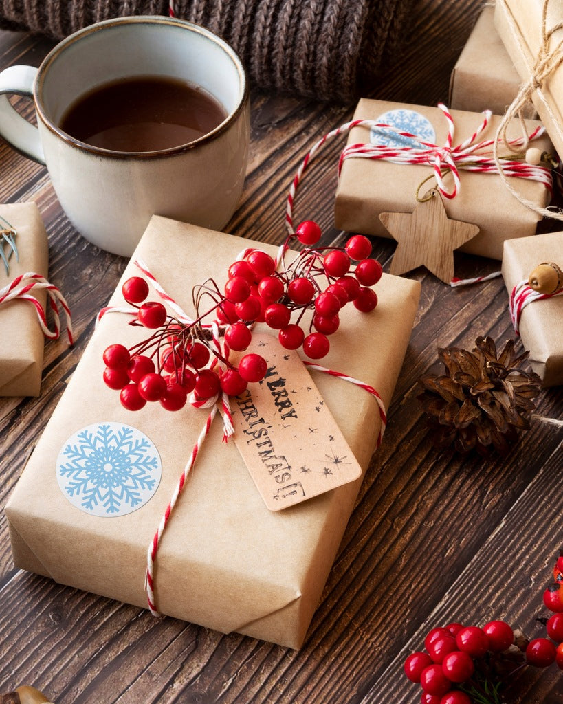 Weihnachtsstern-Aufkleber, 10 Stück.