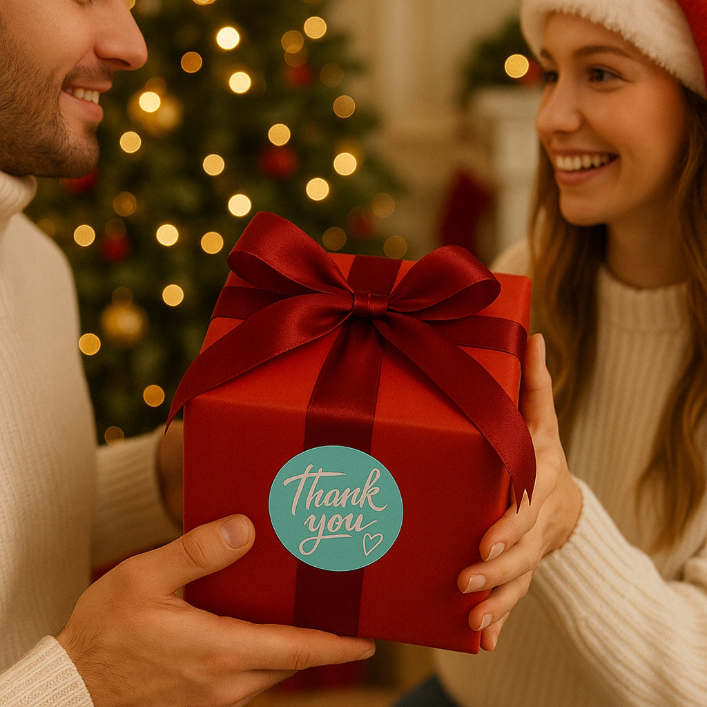 Dankeschön-Aufkleber Minze, 500 Stück.