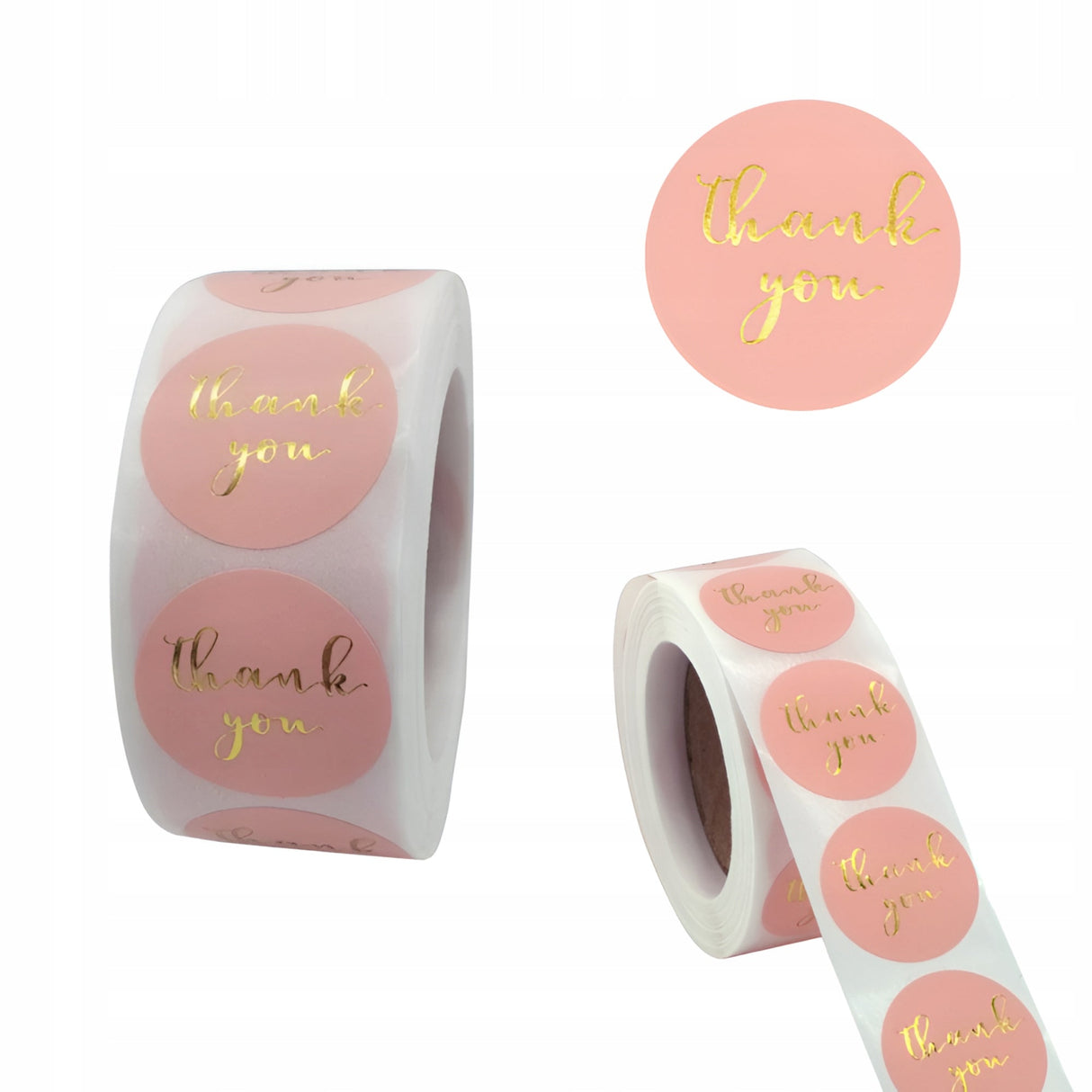 Dankeschön-Aufkleber, Rosa, 500 Stück.