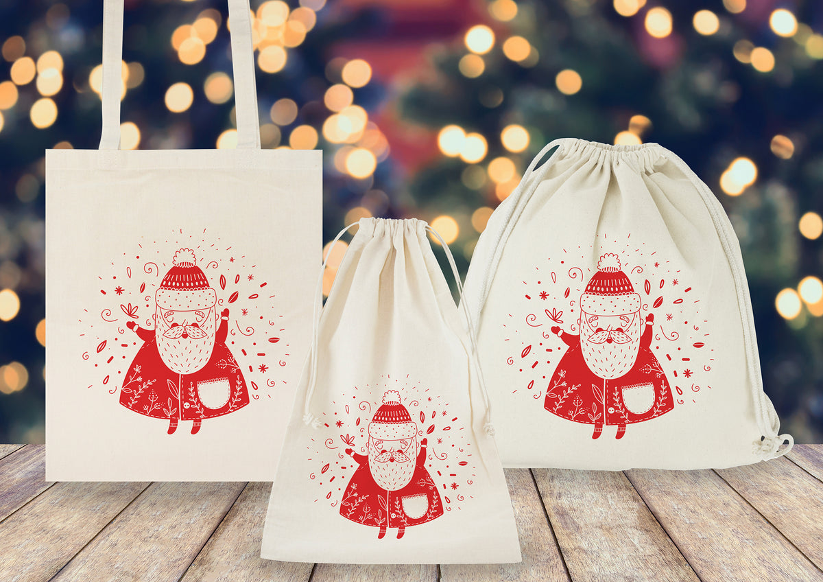 Weihnachtsset Weihnachtsmann BAG Tasche Rucksack Tasche