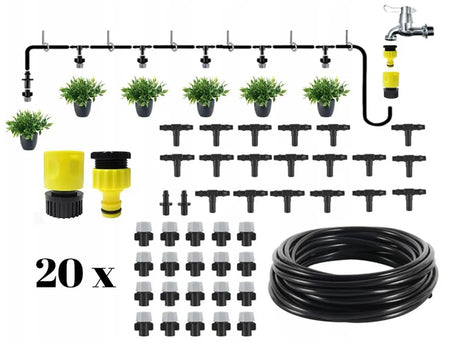 20 m Wassernebelschlauch zur Pflanzenbewässerung