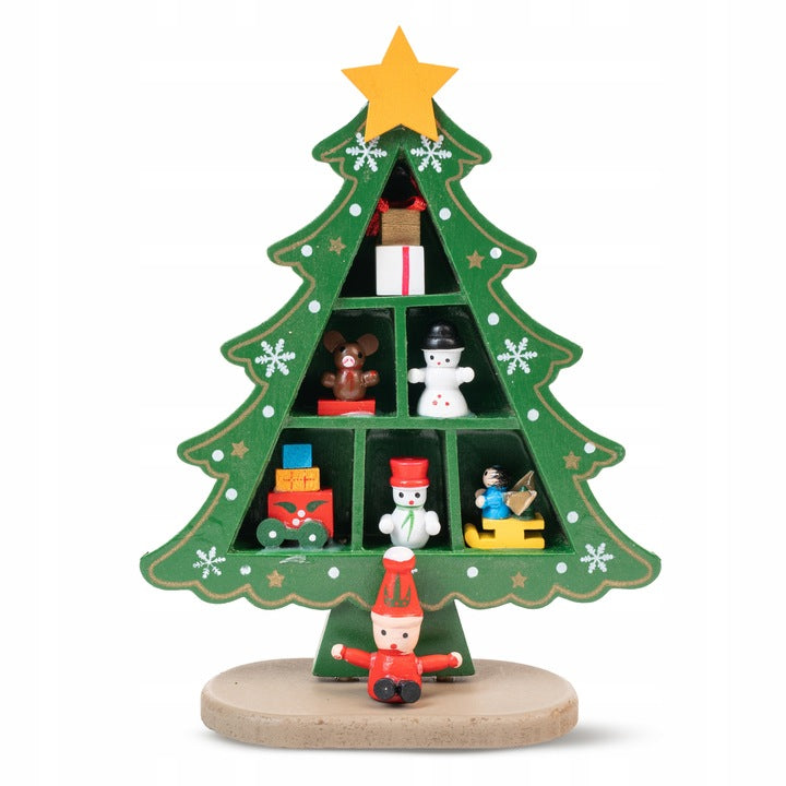 Dekorativer Weihnachtsbaum aus Holz, 18 cm Grün