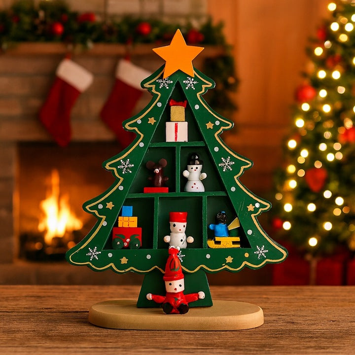 Dekorativer Weihnachtsbaum aus Holz, 18 cm