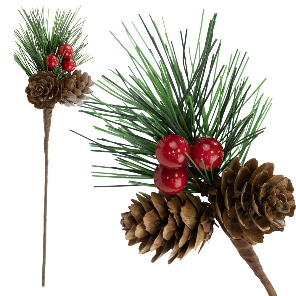 Weihnachten Fichte Zweig Dekorative Rowan Zapfen
