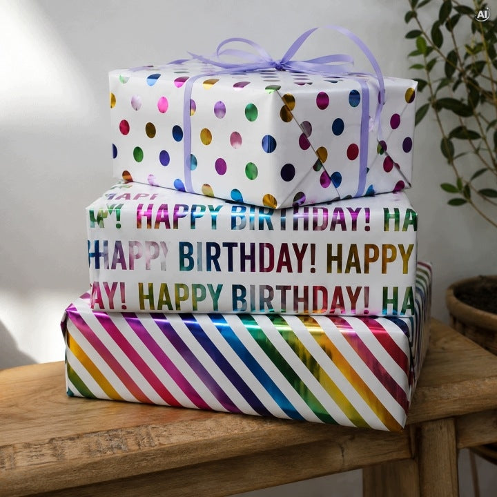 Geschenkpapier, 3 Stück