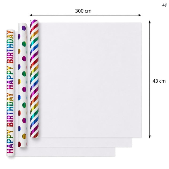 Geschenkpapier, 3 Stück