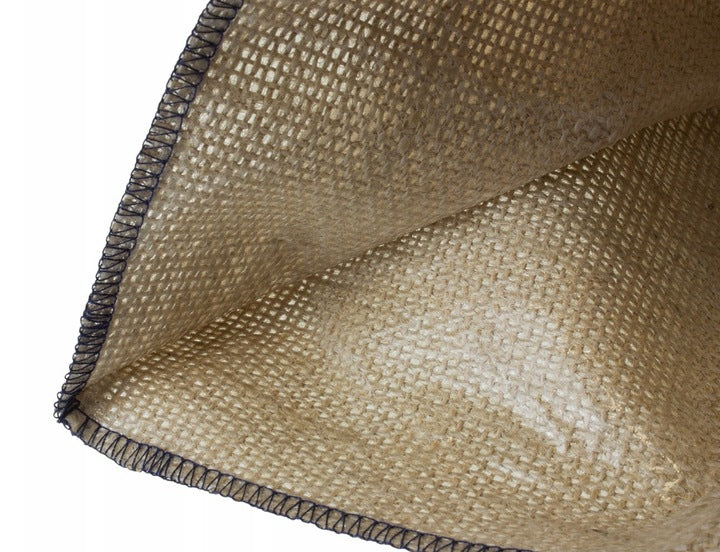 Jutebeutel 150x200mm, naturfarben mit marineblauer Paspel, Weihnachtsbeutel