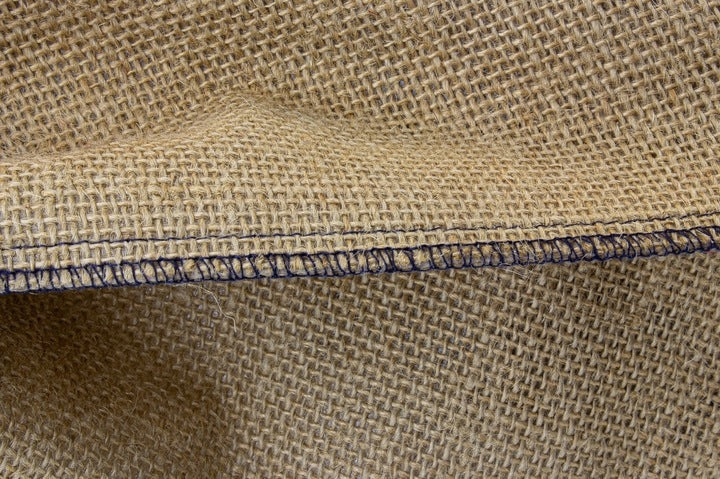 Jutebeutel 150x200mm, naturfarben mit marineblauer Paspel, Weihnachtsbeutel