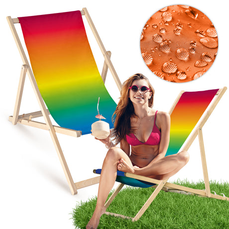 Holz-Liegestühle Rainbow
