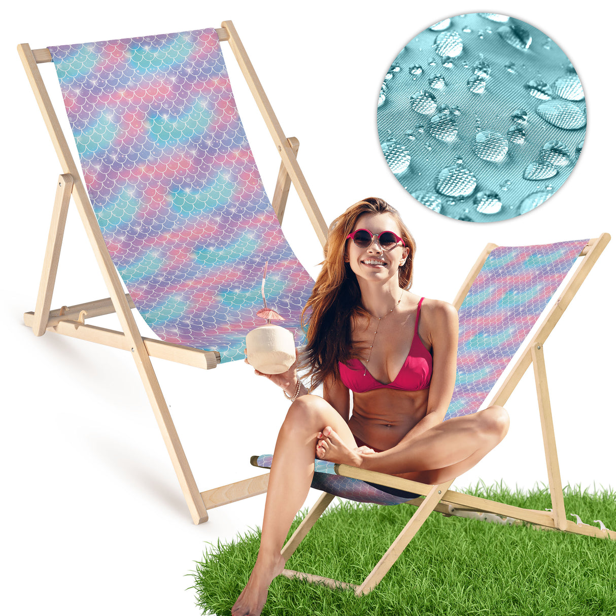 Holz-Liegestühle Meerjungfrau