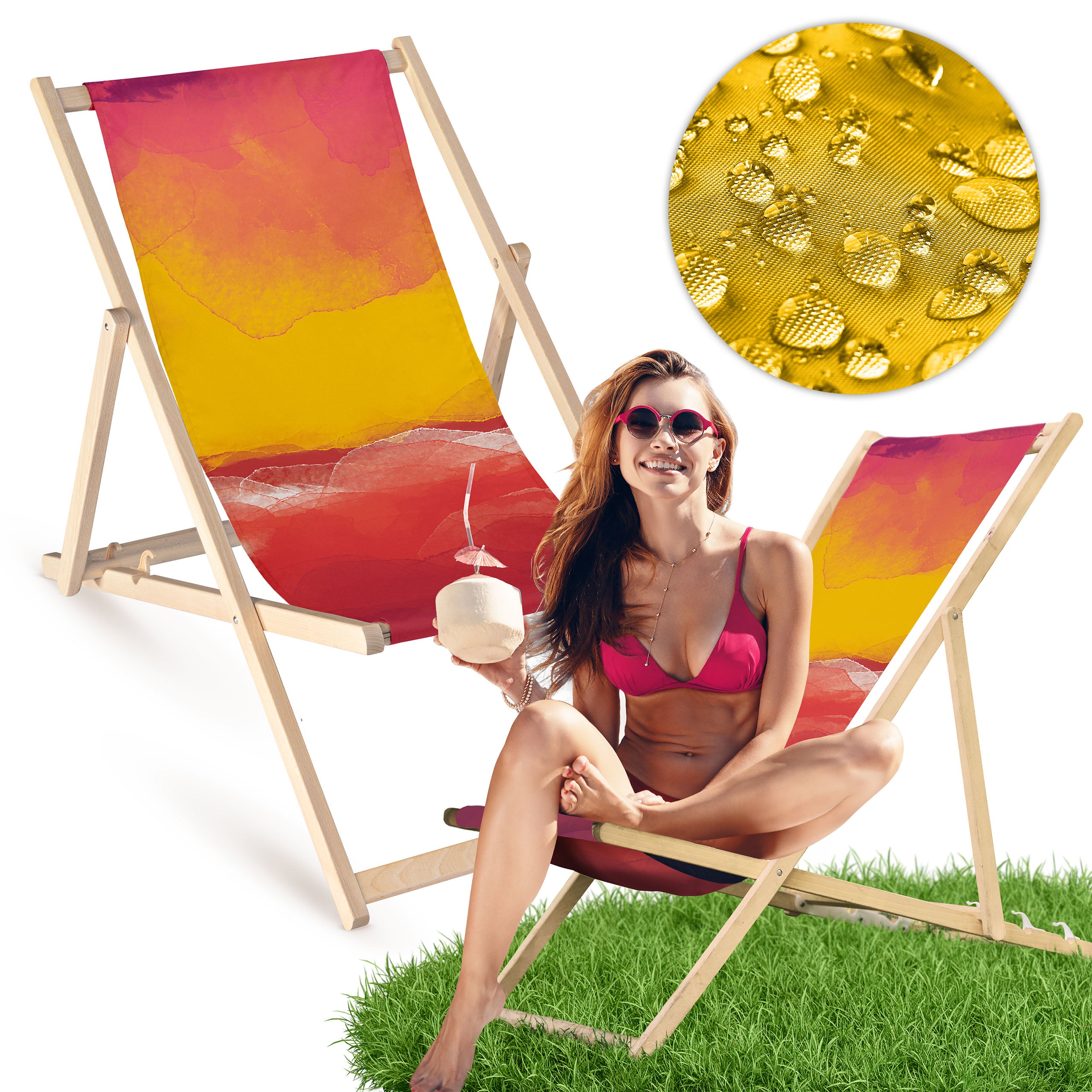 Holz-Liegestühle Sunset