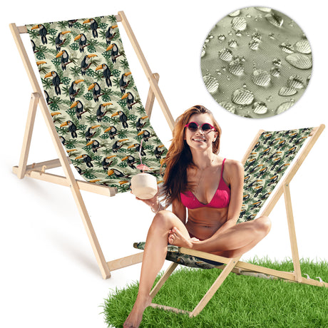 Holz-Liegestühle Tukane