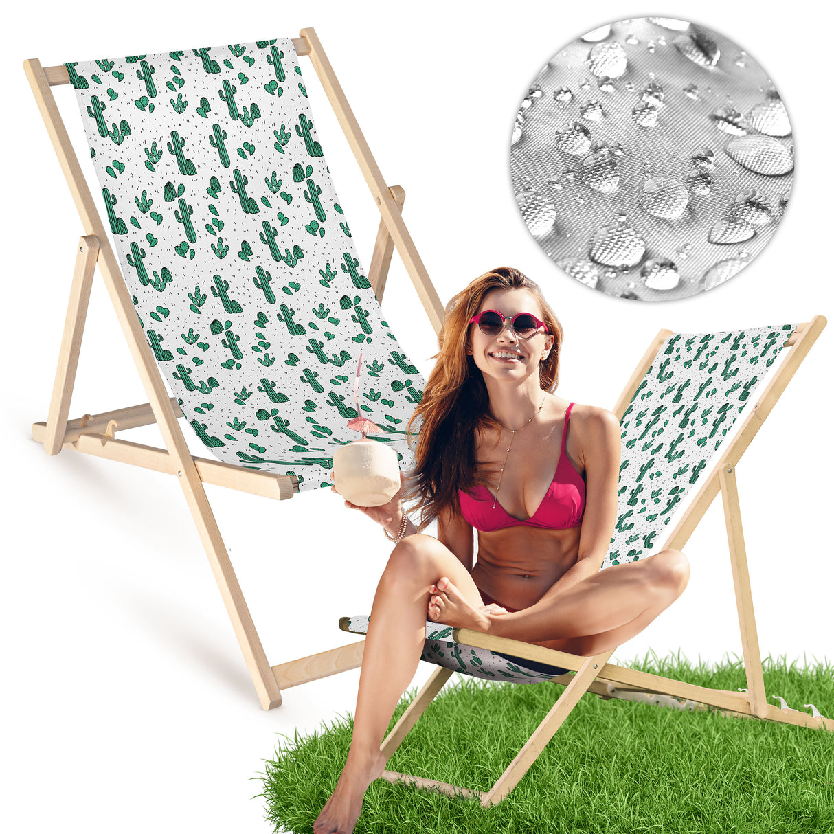 Holz-Liegestühle Kakteen