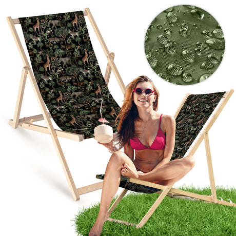 Holz-Liegestühle Dark Jungle