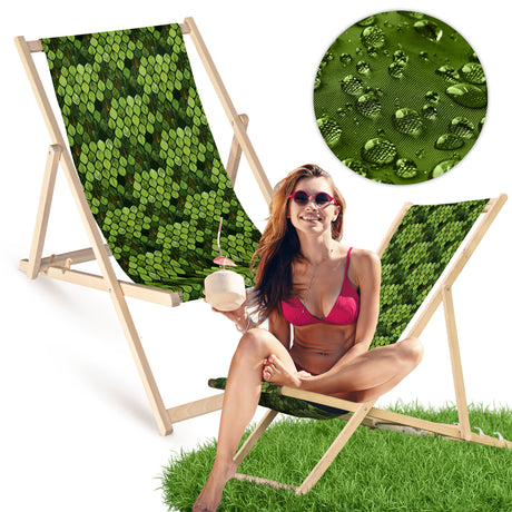 Holz-Liegestühle Blätter