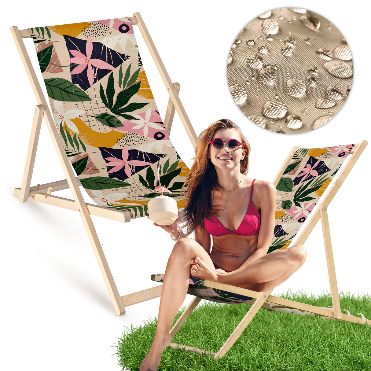 Holz-Liegestühle Floral Collage