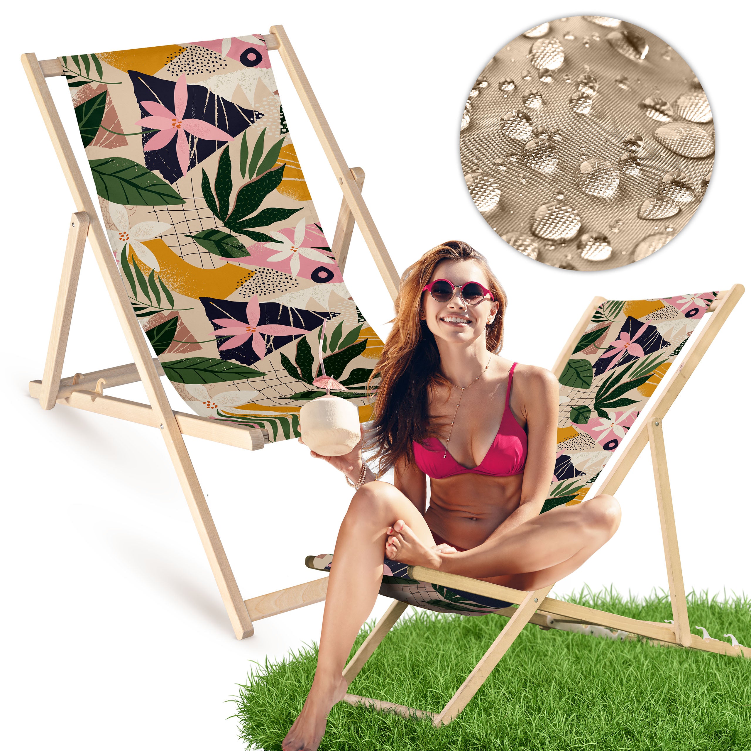 Holz-Liegestühle Floral Collage