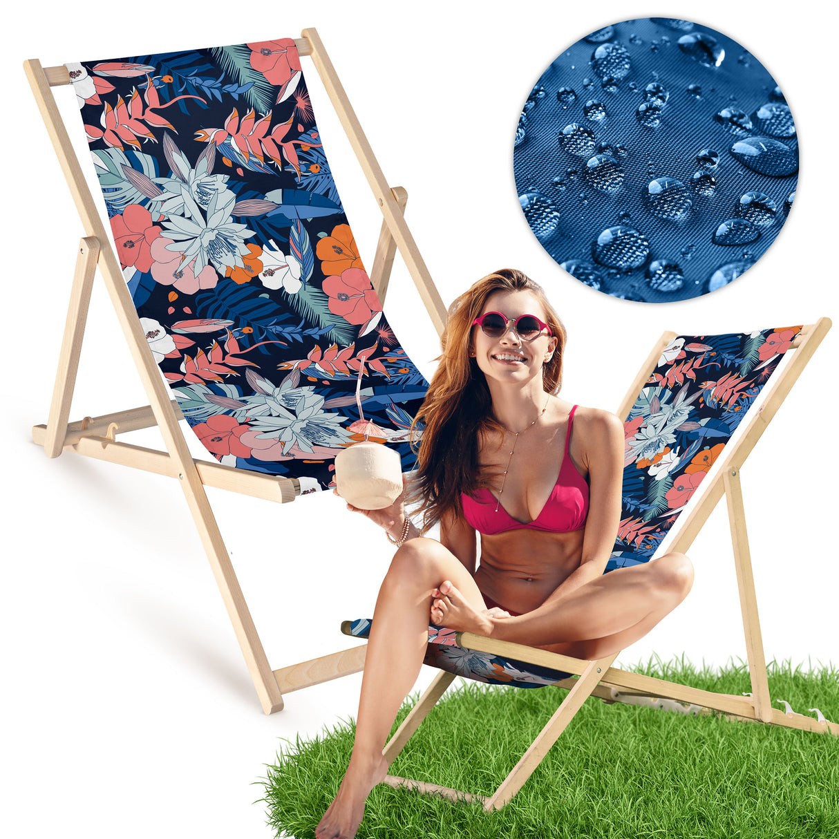 Holz-Liegestühle Tropische Abstraktion