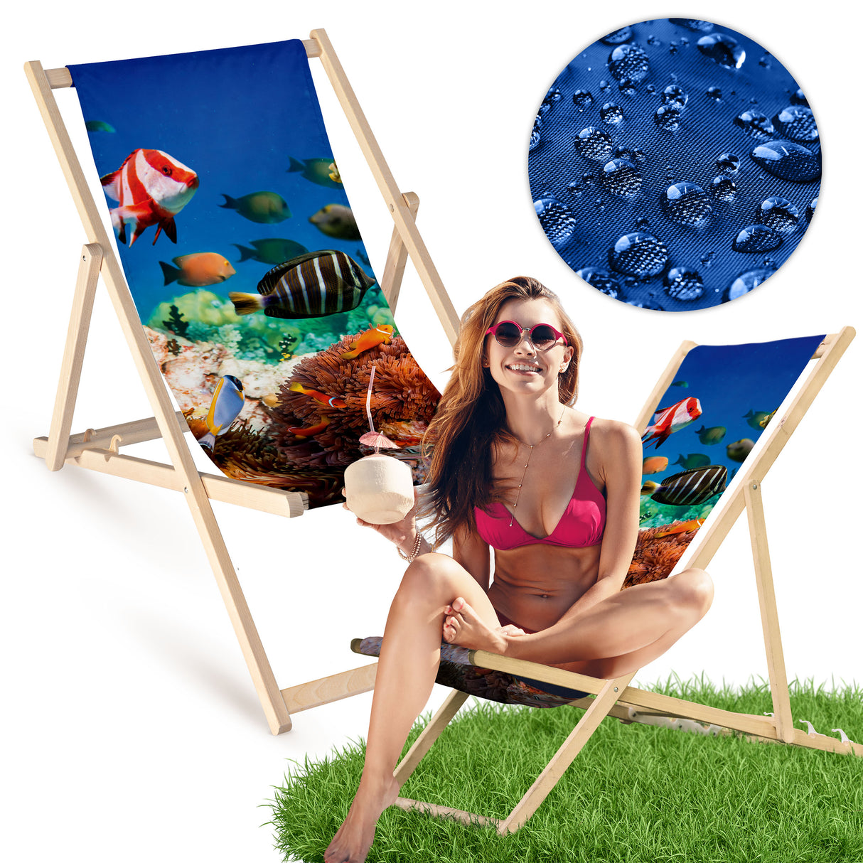 Holz-Liegestühle Korallenriff