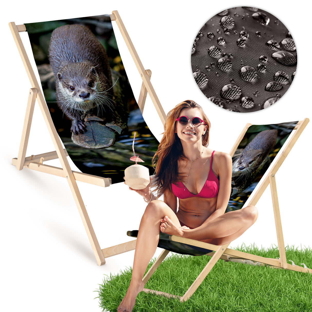 Holz-Liegestühle Otter